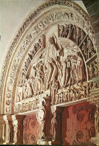 Pentecost, from the tympanum of the central portal by French School